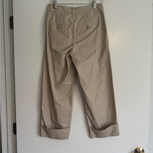 Vince Women's Tan Wide Leg Croppd Trousers - Picture 3 of 5